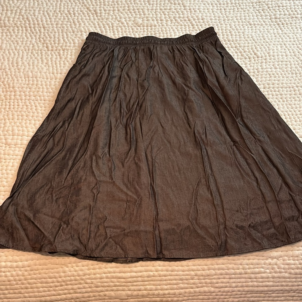 LuLaRoe Chocolate Brown Marsha Midi Skirt - Picture 10 of 11